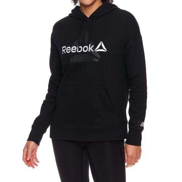 Reebok Tops - Reebok Black Logo Hoodie M
